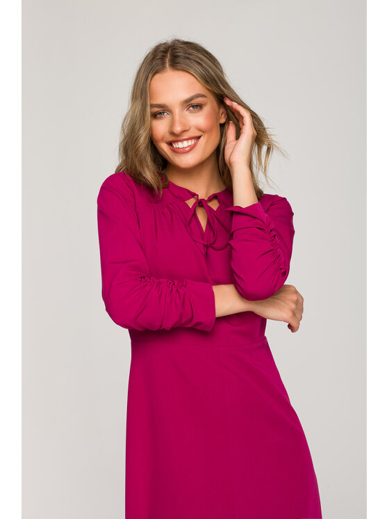 Stylove Stylove Sukienka koktajlowa S325 Fioletowy Regular Fit
