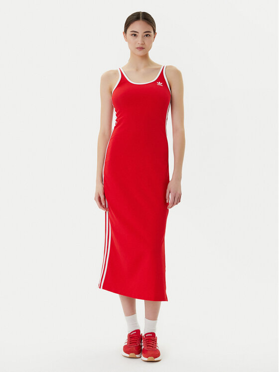 adidas adidas Vsakodnevna obleka adicolor 3-Stripes JD4620 Rdeča Slim Fit