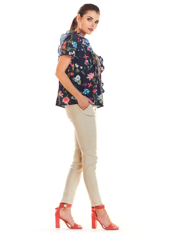 Infinite You Infinite You Bluzka M198 Granatowy Basic Fit
