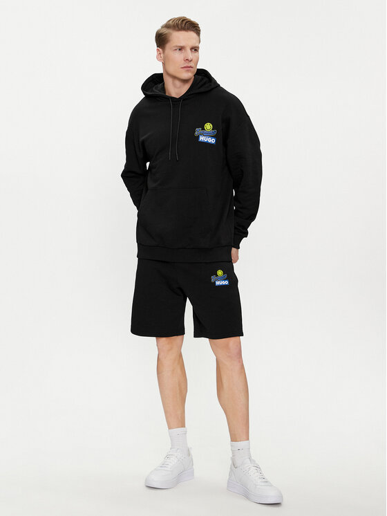 HUGO Hugo Mikina Nerrain 50513290 Černá Relaxed Fit