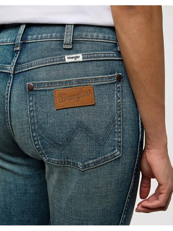 Wrangler Wrangler Jeansy Low Rise Bold Boot Niebieski Bootcut Fit