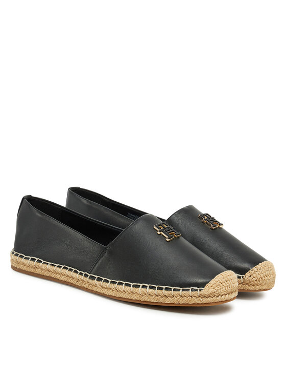 Tommy Hilfiger Tommy Hilfiger Espadrile Th Logo Leather Espadrille FW0FW08540 Crna