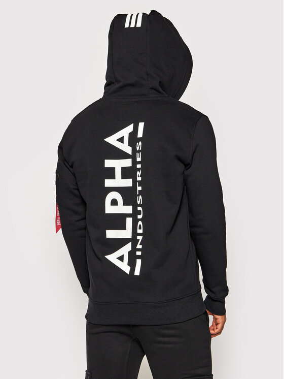 Alpha Industries Alpha Industries Mikina Back Print Zip 128342 Černá Regular Fit