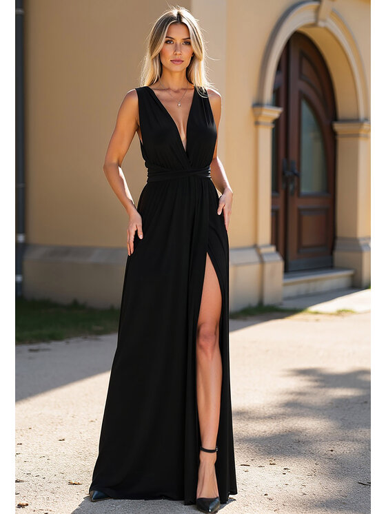 FIGL FIGL Sukienka wieczorowa M1105 Czarny Straight Fit