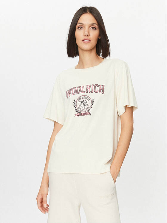 Woolrich T-krekls Ivy CFWWTE0080FRUT3333 Écru Regular Fit