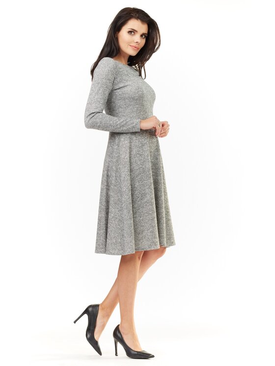 Awama Awama Úpletové šaty A210 Šedá Basic Fit