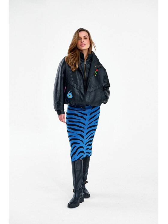 NAOKO NAOKO Spódnica midi Blue Rebel Błękitny Slim Fit