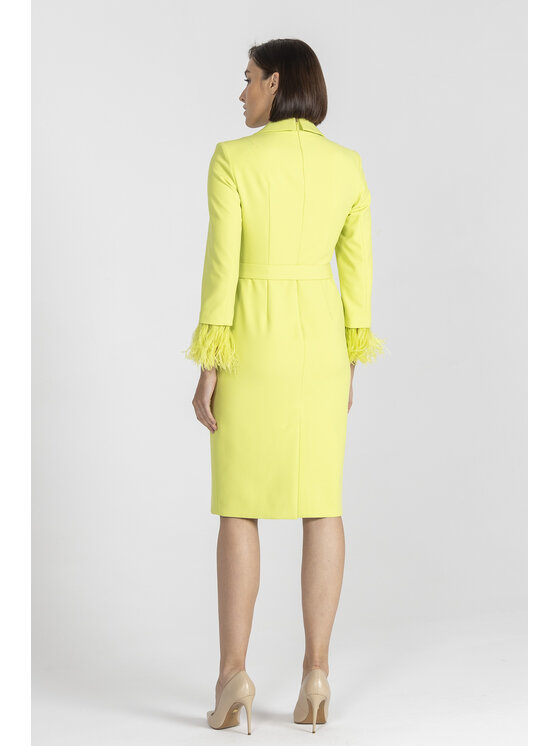 Deni Cler Milano Deni Cler Milano Sukienka elegancka W-DC-3495-E5-L4-42-1 Zielony Regular Fit