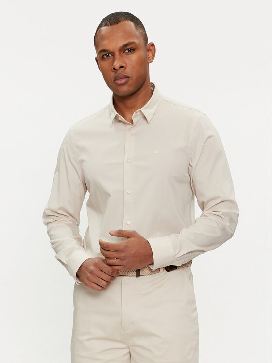 Calvin Klein Calvin Klein Košeľa K10K110856 Béžová Slim Fit