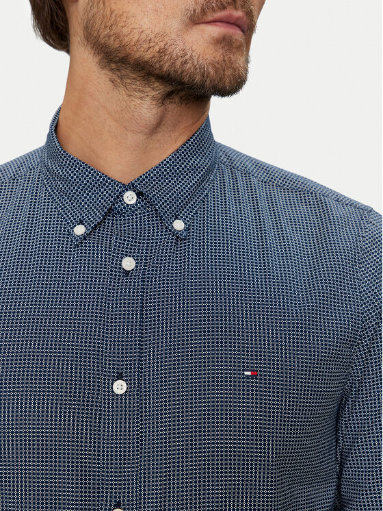 Tommy Hilfiger Tommy Hilfiger Camicia Micro Foulard MW0MW35813 Blu scuro Slim Fit