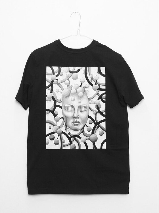 MyStars MyStars T-Shirt Koszulka Z Krótkim Rękawem Męska Czarna Morphism Meditation BW S Czarny Regular Fit