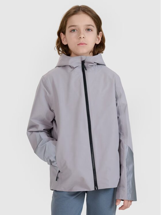 4F 4F Bunda pro přechodné období 4FJWSS25TTJAU0742-25S Šedá Regular Fit