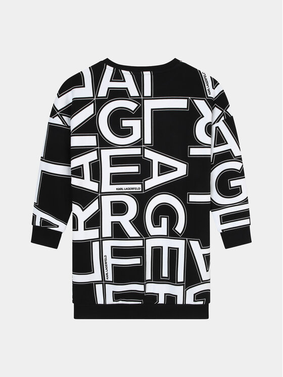 Karl Lagerfeld Kids Karl Lagerfeld Kids Плетена рокля Z12253 S Черен Regular Fit