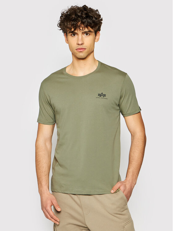 Alpha Industries Alpha Industries T-Shirt Basic Logo 188505 Zielony Regular Fit