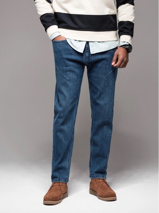 Ombre Ombre Jeansy OM-PADP-0227 Niebieski Carrot Fit