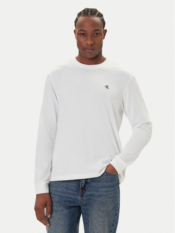 Calvin Klein Jeans Calvin Klein Jeans S dlouhým rukávem Easy LV04RD247G Bílá Regular Fit
