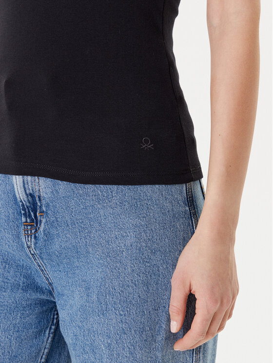 United Colors Of Benetton United Colors Of Benetton Top 3GA2DH010 Negru Slim Fit