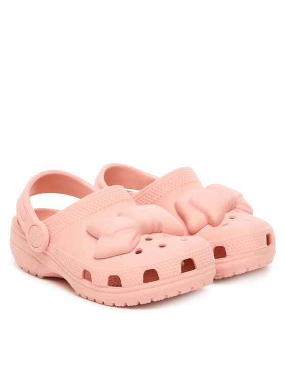 Crocs Crocs Παντόφλες Toddler Classic Velvet Bow Clog 211887 Ροζ