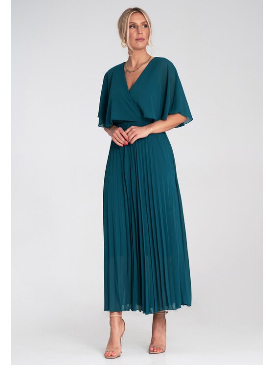 FIGL FIGL Koktejlové šaty M1209 Zelená Flared Fit