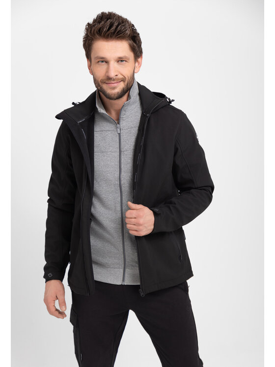 Volcano Volcano Kurtka softshell F-FORKE Czarny Regular Fit