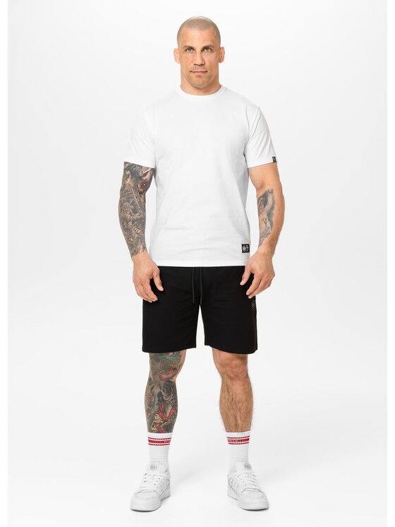PITBULL PITBULL Szorty materiałowe Pique Rockey Czarny Regular Fit