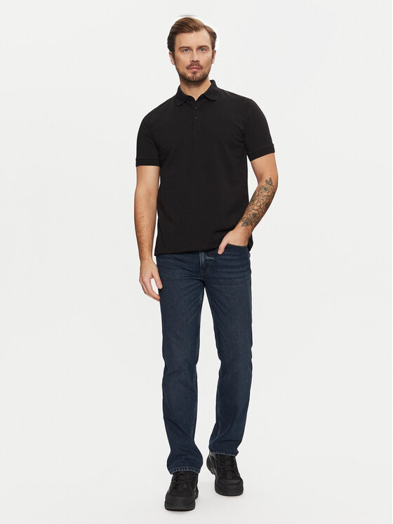 KARL LAGERFELD KARL LAGERFELD Тениска с яка и копчета 745085 551225 Черен Regular Fit