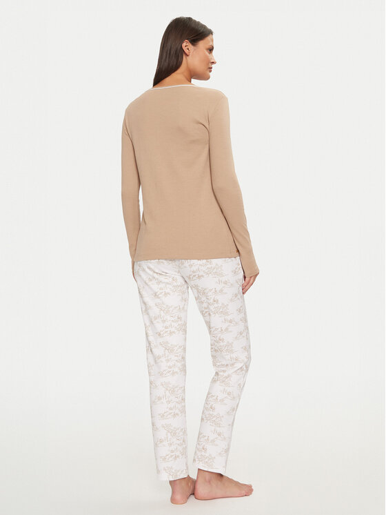 Selmark Selmark Pijama P9373 Bej Regular Fit