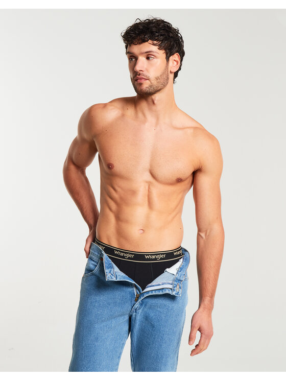 Wrangler Wrangler Bokserki Odwin 3 Pack Cotton Elastane Trunks Czarny
