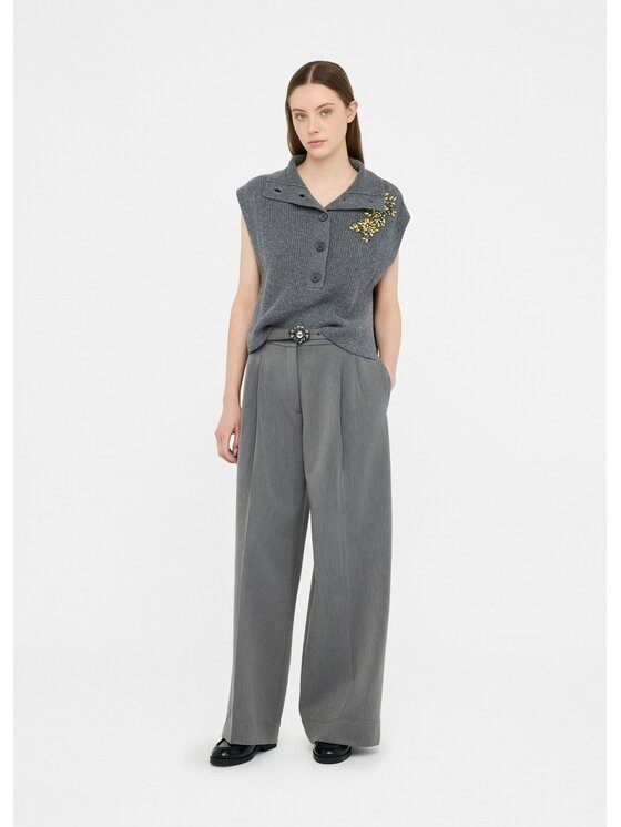 Liu Jo Liu Jo Spodnie materiałowe MF5269TS22484006 Szary Loose Fit