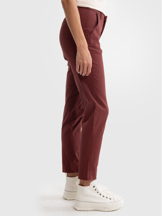 BIG STAR BIG STAR Chinosy DANAI Bordowy Slim Fit