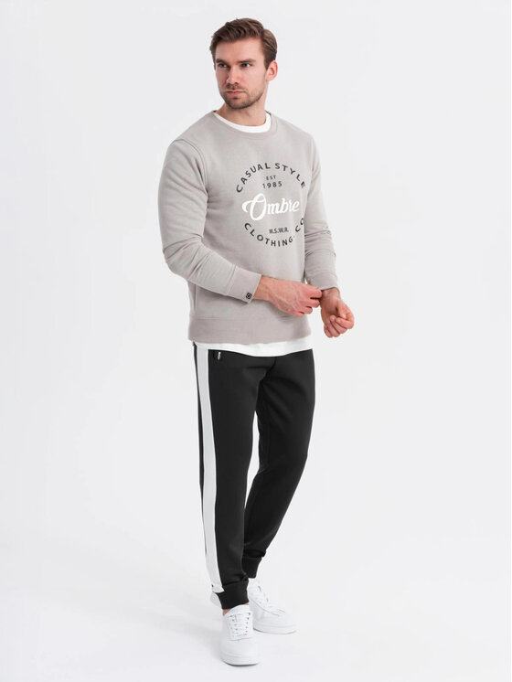 Ombre Ombre Spodnie dresowe OM-PASK-0229 Czarny Regular Fit