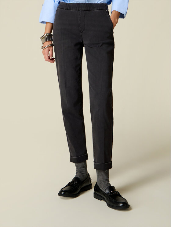 Oltre Oltre Jeansy P444R109545N033 Czarny Boy Fit