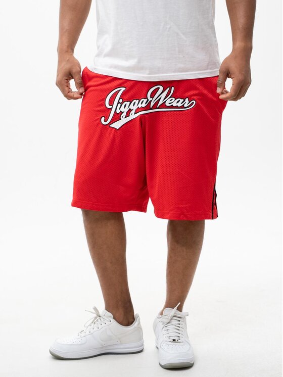 Szorty sportowe, rozmiar L, Czerwone, Krótkie Spodenki Dresowe Czerwone / Białe Jigga Wear Baseball S