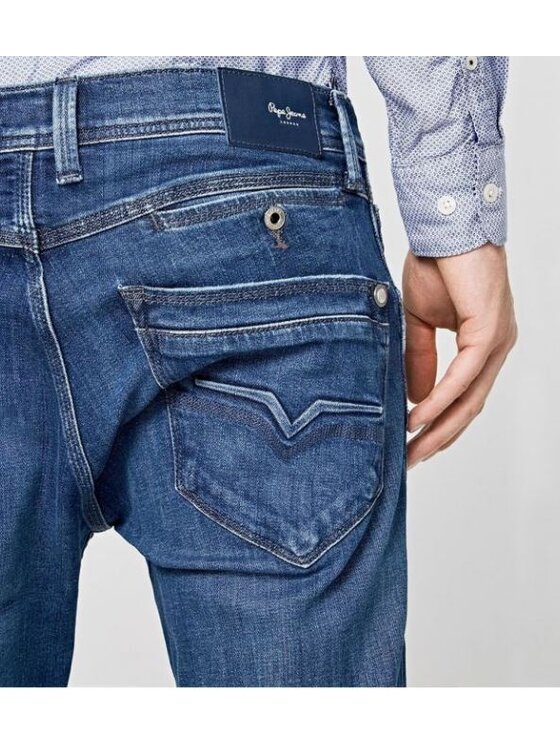 Pepe Jeans Pepe Jeans Kalhoty z materiálu PM200029GM42 Tmavomodrá Regular Fit