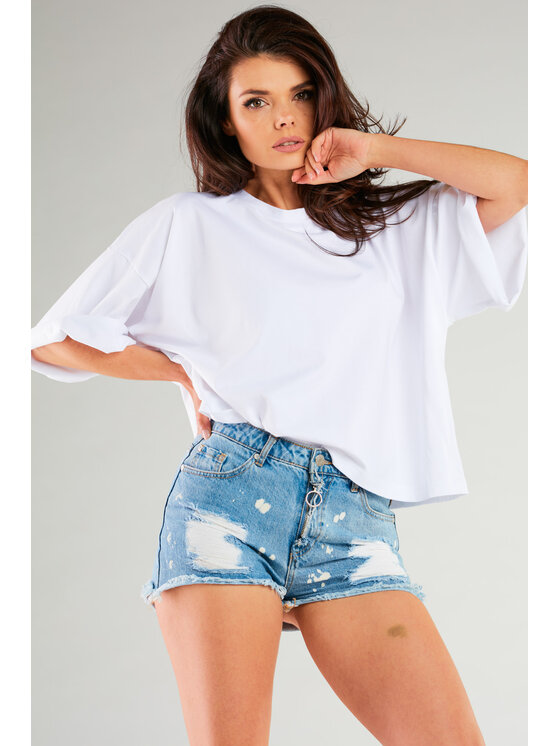 Infinite You Infinite You Bluzka M265 Biały Basic Fit