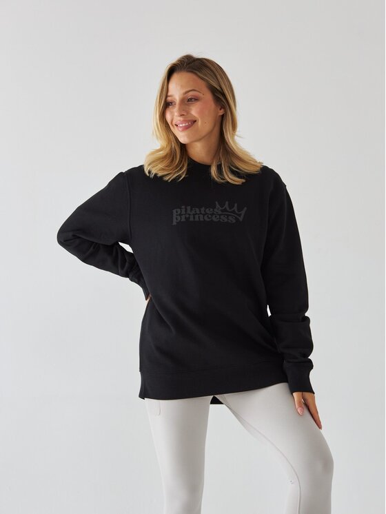 BeShaped BeShaped Bluza Pilates Princess Czarny Oversize