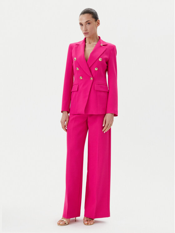 Maryley Maryley Kalhoty z materiálu 25EB680/M25/43AL Růžová Regular Fit