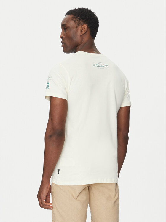 INDICODE INDICODE Tričko Inflorallo 41-137 Écru Regular Fit