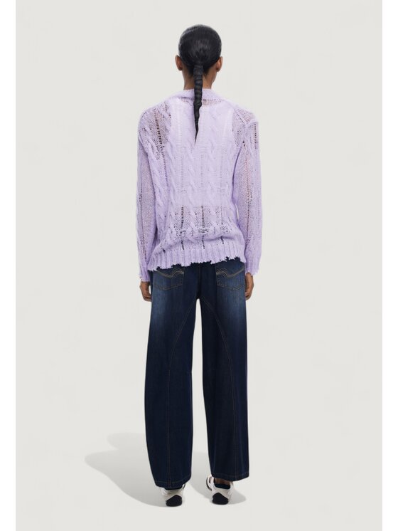 Desigual Desigual Πουλόβερ JERS_HELSINKI Μωβ Casual Fit