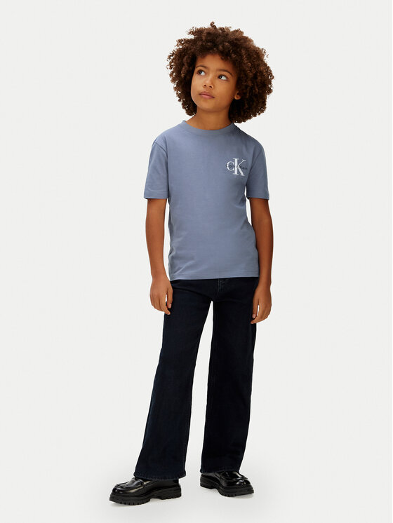Calvin Klein Jeans Calvin Klein Jeans Majica Chest Monologo LV1CKSJA32 Modra Regular Fit