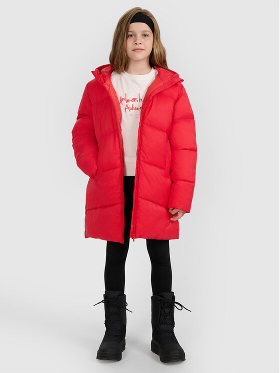 4F 4F Kurtka puchowa OUTERWEAR Czerwony Regular Fit