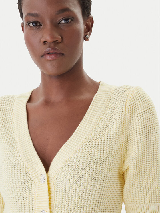 Morgan Morgan Cardigan 261-MYRTILE Giallo Slim Fit