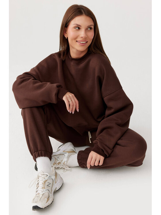 Lunedi Lunedi Spodnie dresowe Cozy Brązowy Regular Fit