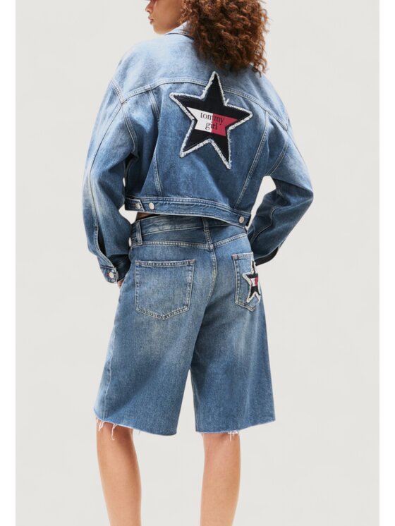 Tommy Jeans Tommy Jeans Μπουφάν δερμάτινο TOMMY GIRL OVSZ CRP Μπλε Girl Fit