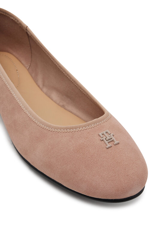 Tommy Hilfiger Tommy Hilfiger Baleriny Th Hardware Suede Ballerina FW0FW08655 Beżowy