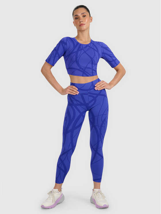 4F 4F Legginsy TRAINING Niebieski Slim Fit