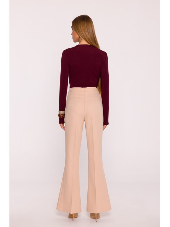 Made of Emotion Made of Emotion Spodnie materiałowe M874 Beżowy Wide Leg