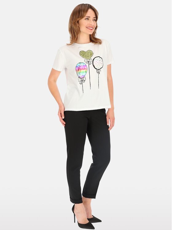 Perso Perso T-Shirt TCE245285F Bílá Regular Fit