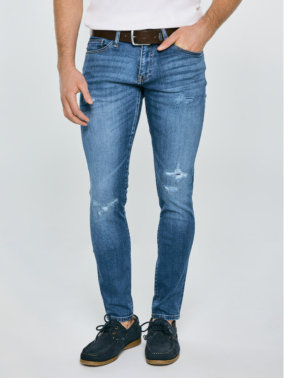 BIG STAR BIG STAR Jeansy DERIC Niebieski Skinny Fit