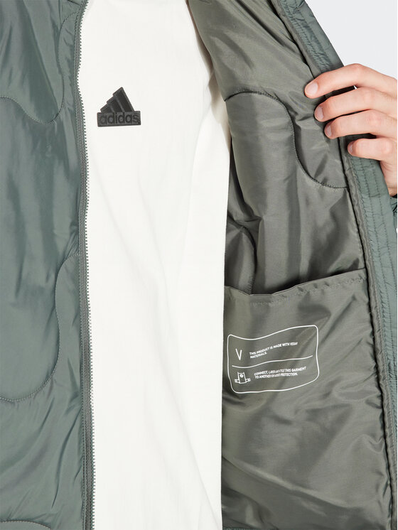 adidas adidas Prijelazna jakna Nuganic IS1265 Zelena Regular Fit